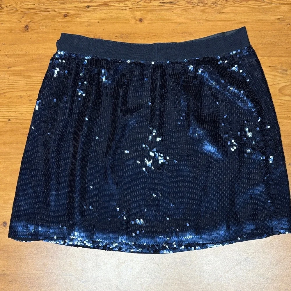 J. Crew Collection Sparkling Midnight Blue Sequins‎ Mini Skirt. EUC